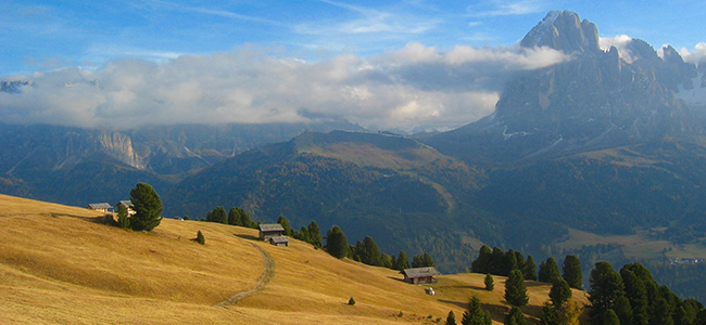 Autumn landscape in Val Gardena